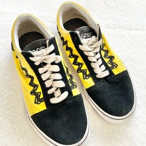 VANS Old Skool Peanuts Charlie Brown Good Grief Sneakers MENS 5 Womens 6